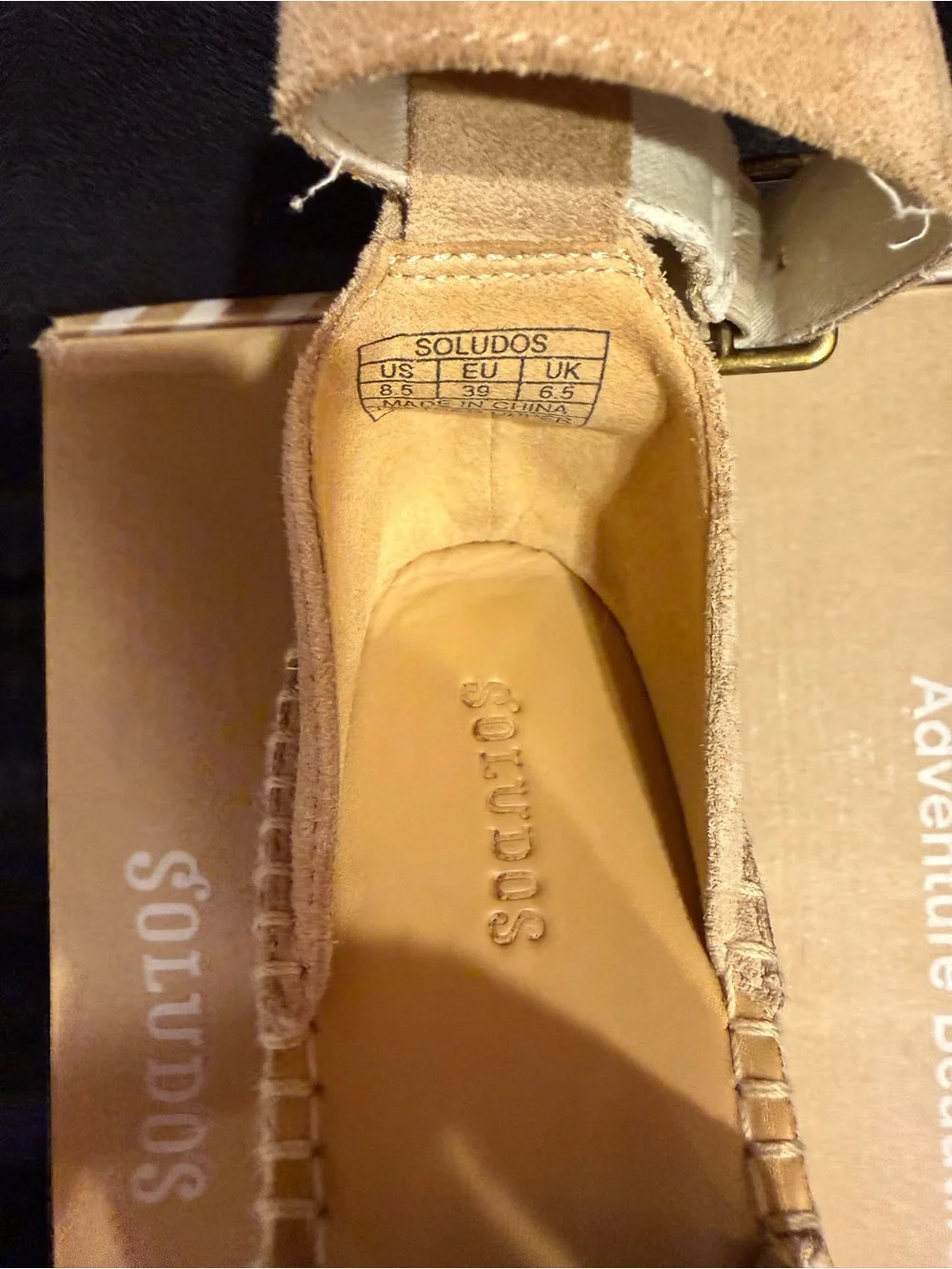 ⚜️ SOLUDOS tan suede wedge espadrilles sz 8.5